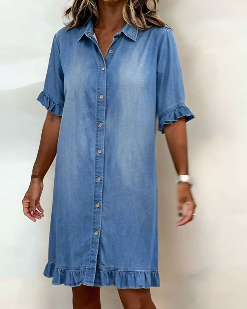 Quinn™ | Soft Denim Dress Relaxed Fit Lightweight Casual Style