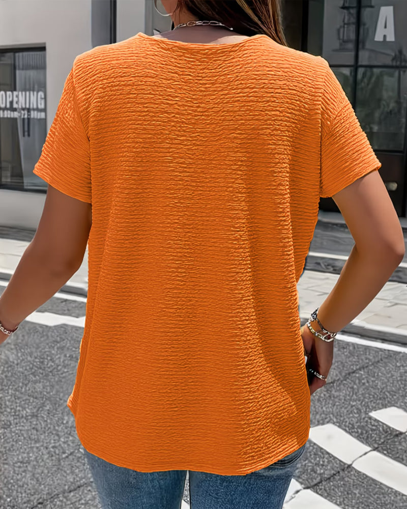 Peter Pan Collar T-Shirt with Buttons
