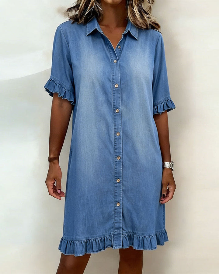 Quinn™ | Soft Denim Dress Relaxed Fit Lightweight Casual Style