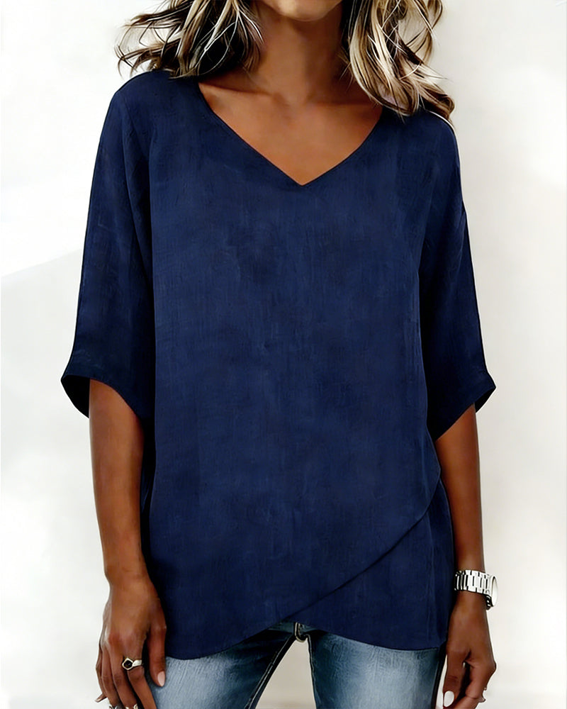 Top Irregular with V-Neck