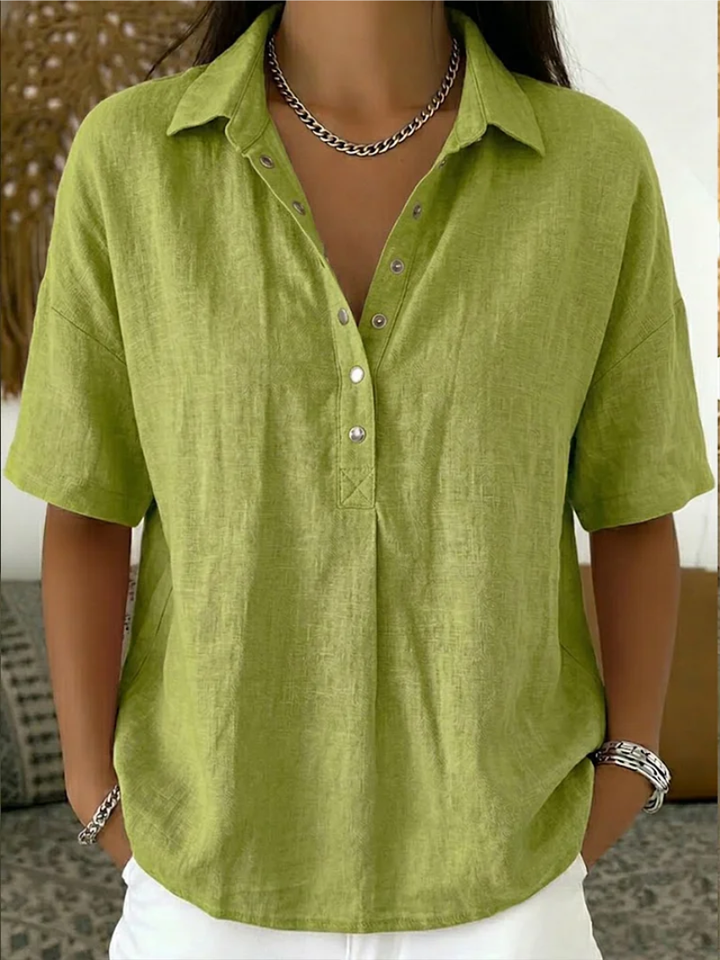 Rachel | Collared Button Detail Blouse