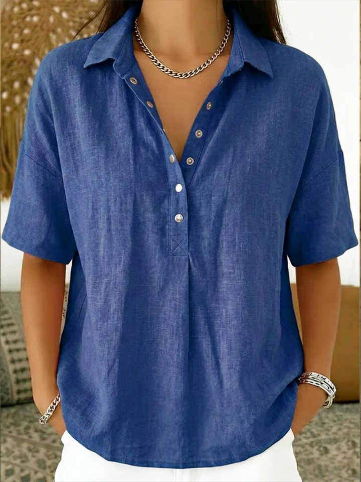 Rachel | Collared Button Detail Blouse