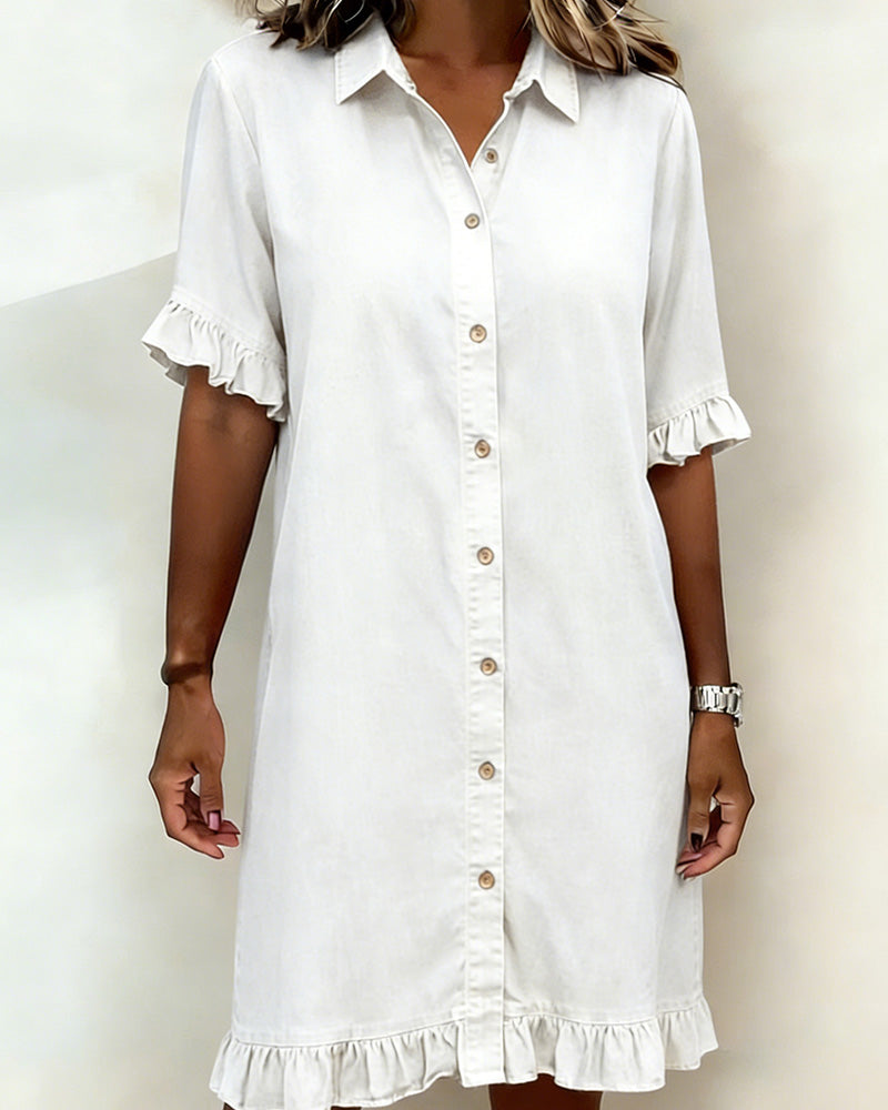 Quinn™ | Soft Denim Dress Relaxed Fit Lightweight Casual Style