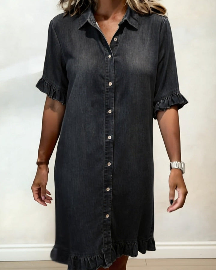 Quinn™ | Soft Denim Dress Relaxed Fit Lightweight Casual Style