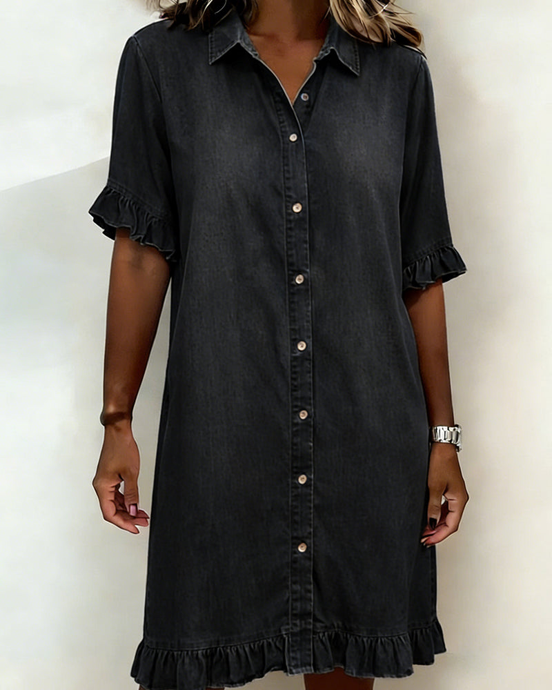 Quinn™ | Soft Denim Dress Relaxed Fit Lightweight Casual Style