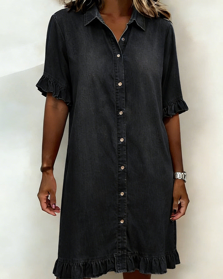 Quinn™ | Soft Denim Dress Relaxed Fit Lightweight Casual Style
