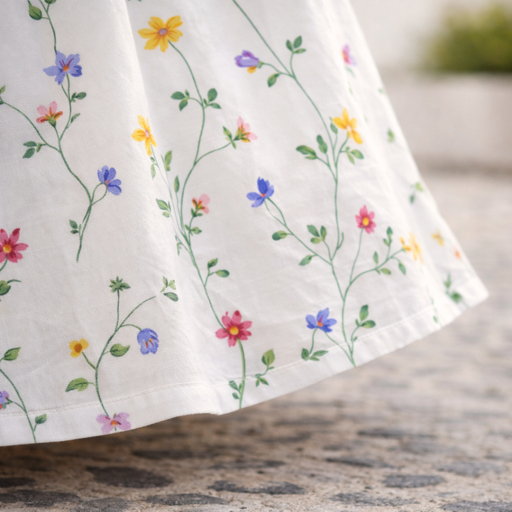 Robina | Floral Midi round neck Dress