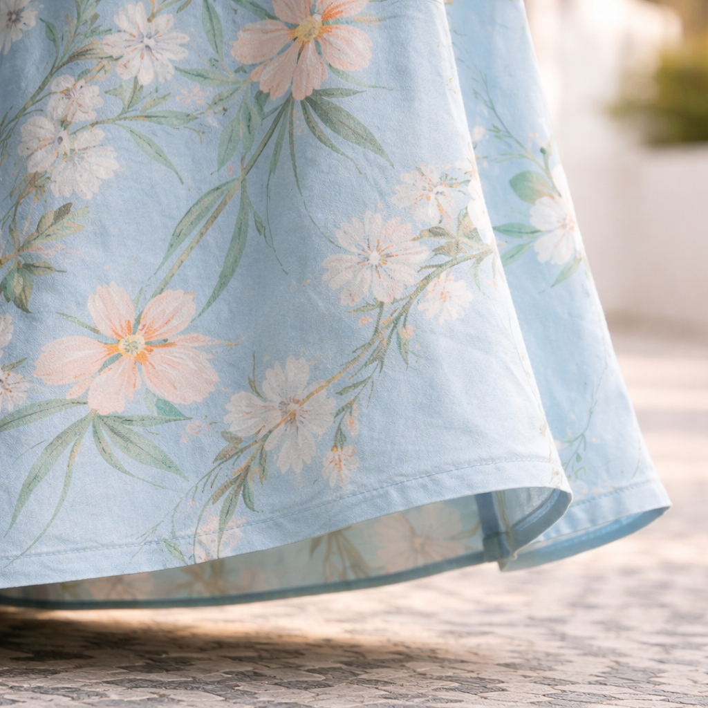 Marie | Summer Floral round neck Dress