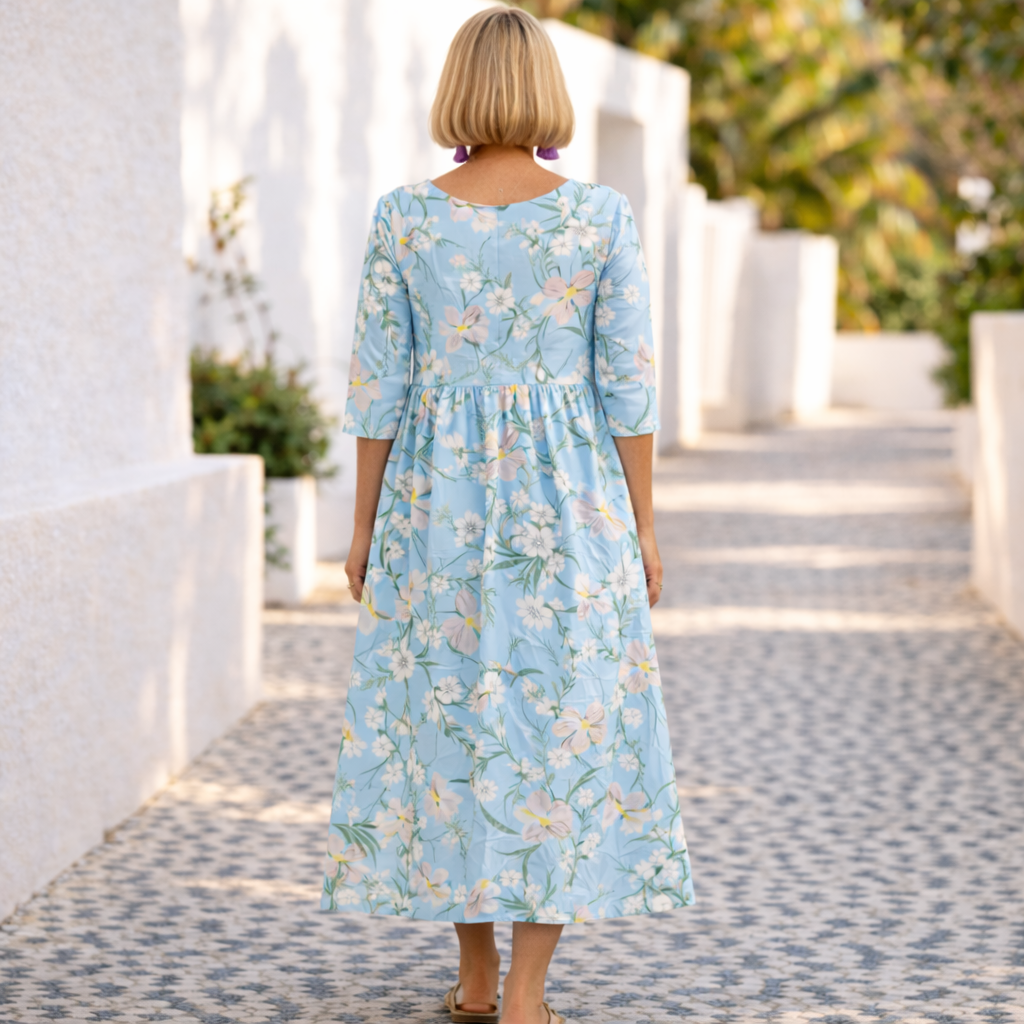 Marie | Summer Floral round neck Dress