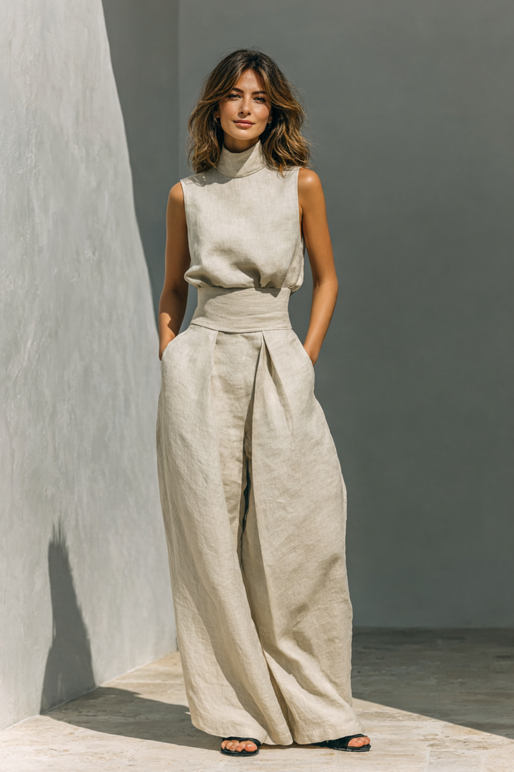 Maria™ | Minimalist Cotton Linen Two-Piece Set