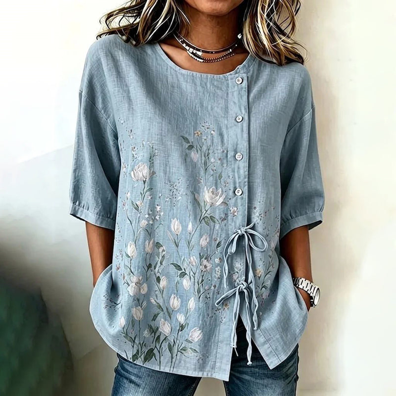 Pamela | Blue Summer Blouse