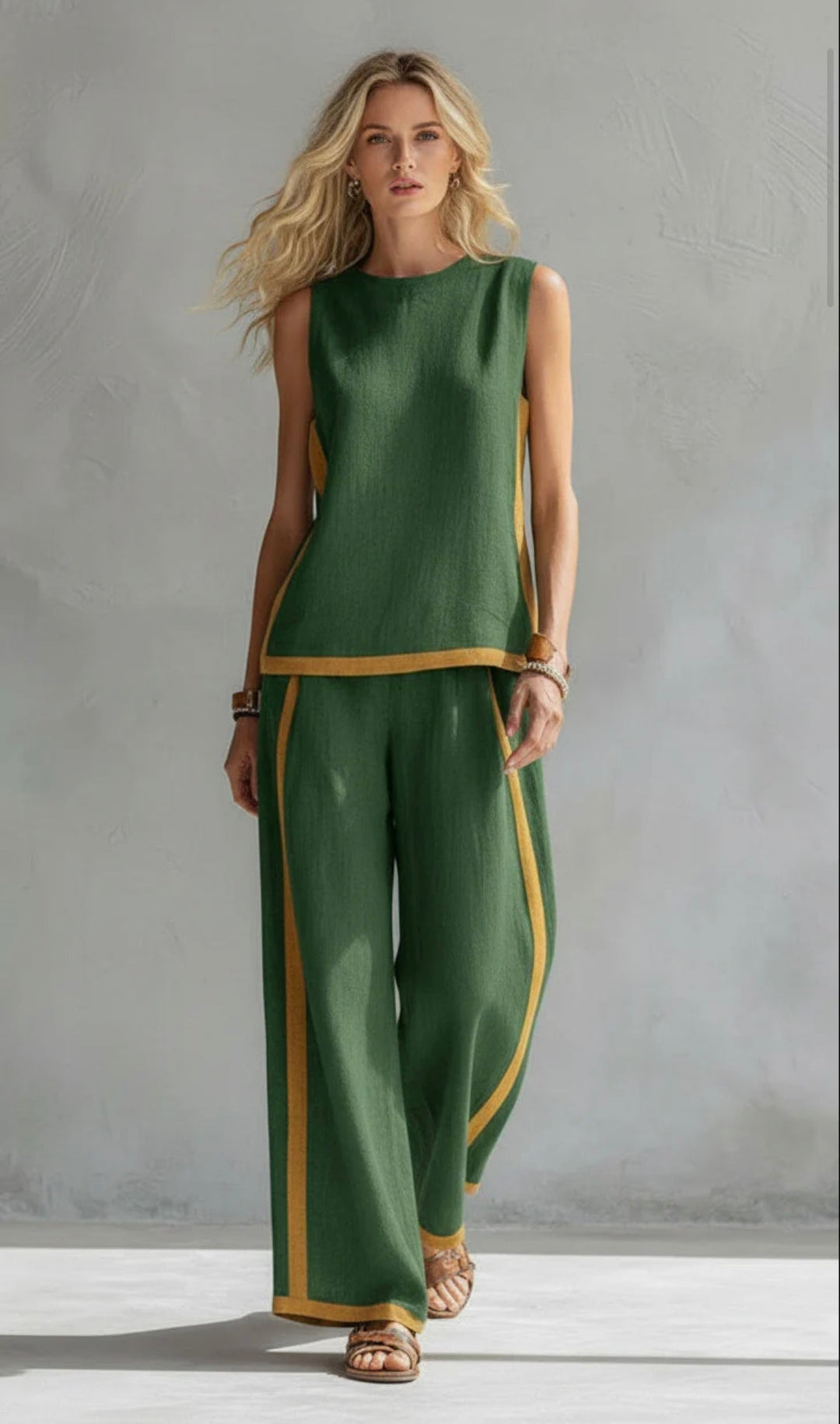 Colette™ | Bicolor Vest & Wide-Leg Trouser Set