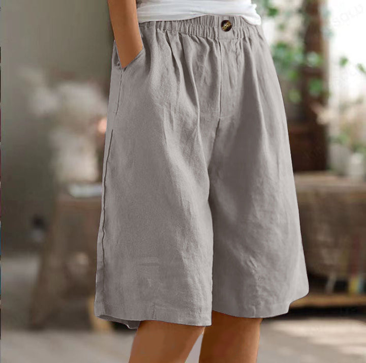 Nora | Relaxed Wide Linen Shorts