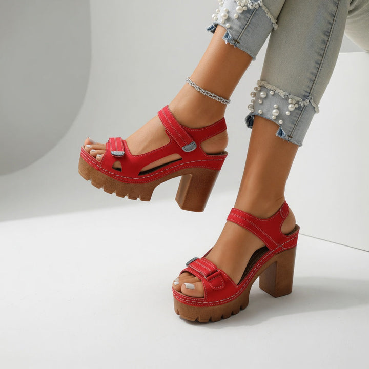 Célimène™ | Adjustable Velcro Platform Sandal with Block Heel