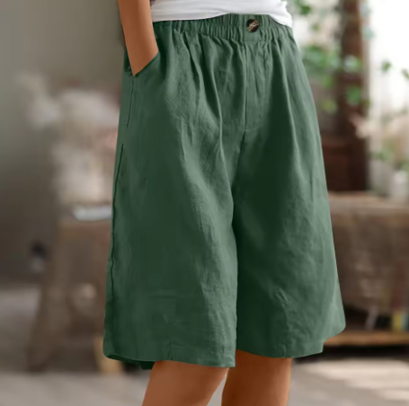 Nora | Relaxed Wide Linen Shorts