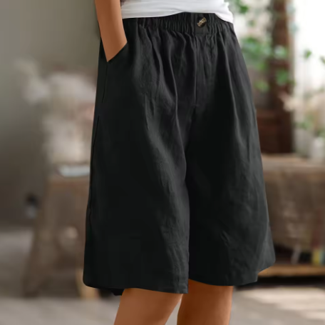 Nora | Relaxed Wide Linen Shorts