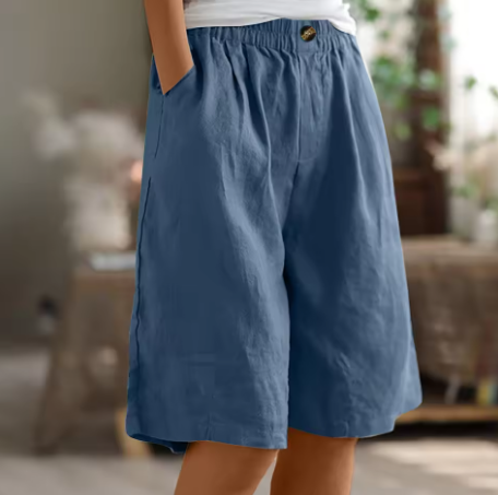Nora | Relaxed Wide Linen Shorts