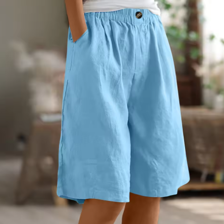 Nora | Relaxed Wide Linen Shorts