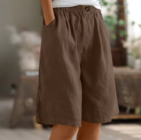 Nora | Relaxed Wide Linen Shorts