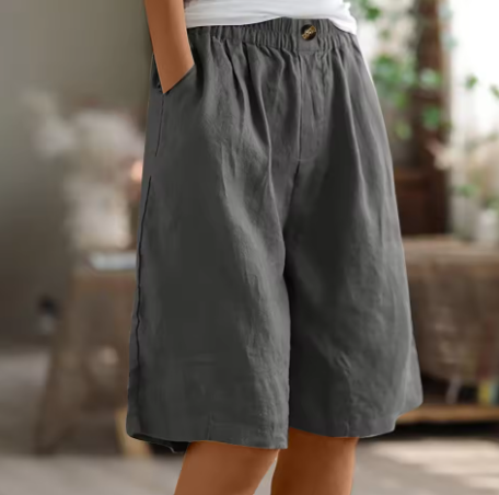 Nora | Relaxed Wide Linen Shorts