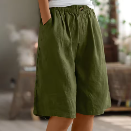Nora | Relaxed Wide Linen Shorts