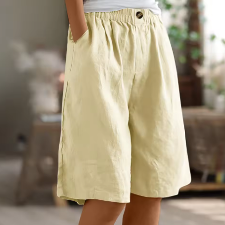 Nora | Relaxed Wide Linen Shorts