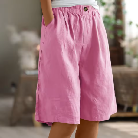Nora | Relaxed Wide Linen Shorts
