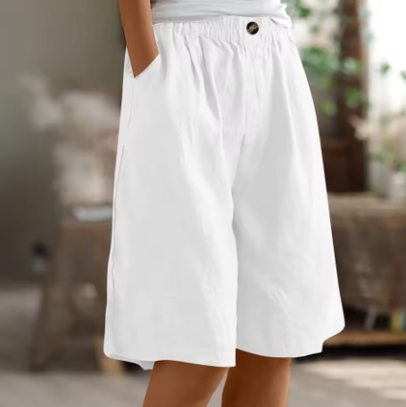 Nora | Relaxed Wide Linen Shorts
