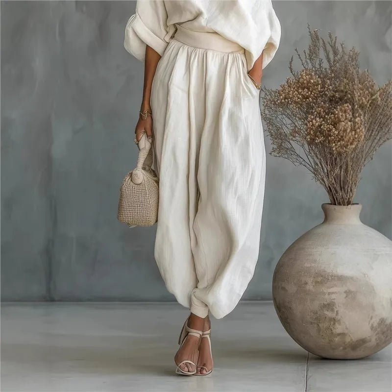 Brielle™ | Oversized One-Shoulder Linen Set