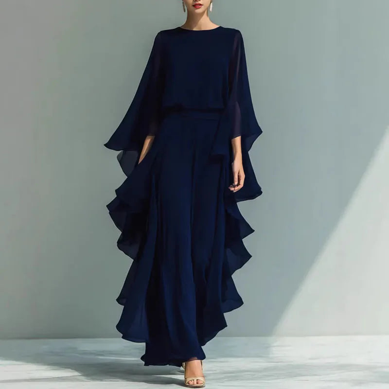 Aurore™ | Layered Chiffon Sleeve Suit