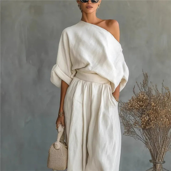 Brielle™ | Oversized One-Shoulder Linen Set