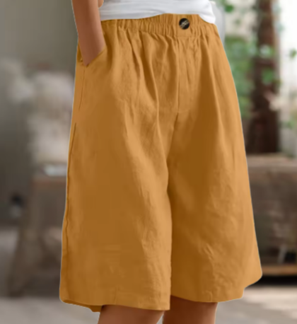 Nora | Relaxed Wide Linen Shorts