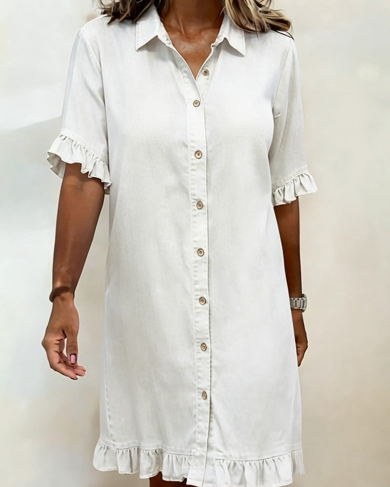 Quinn™ | Soft Denim Dress Relaxed Fit Lightweight Casual Style