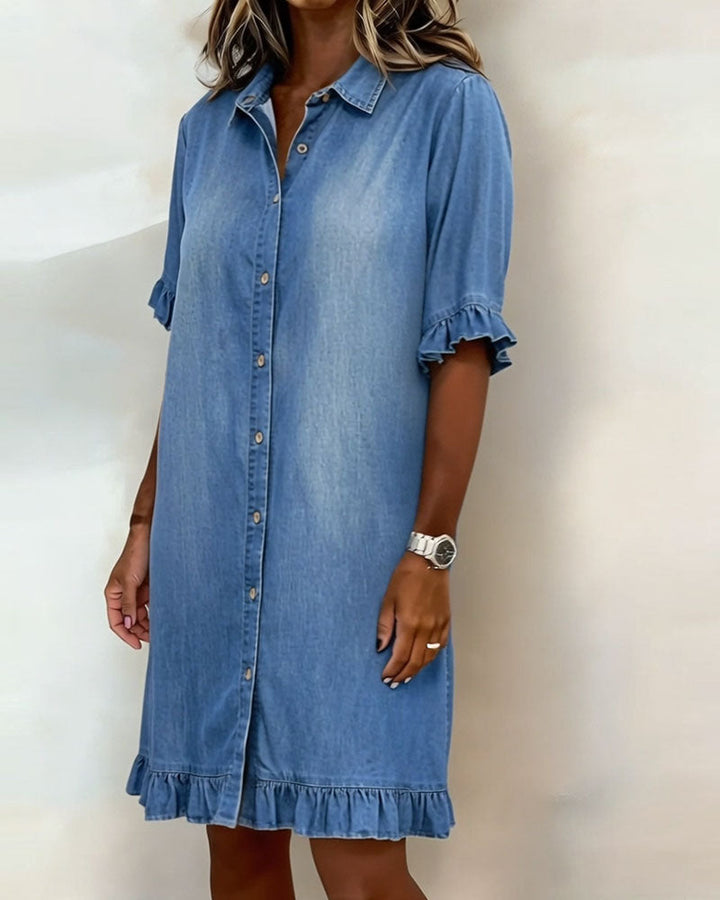 Quinn™ | Soft Denim Dress Relaxed Fit Lightweight Casual Style