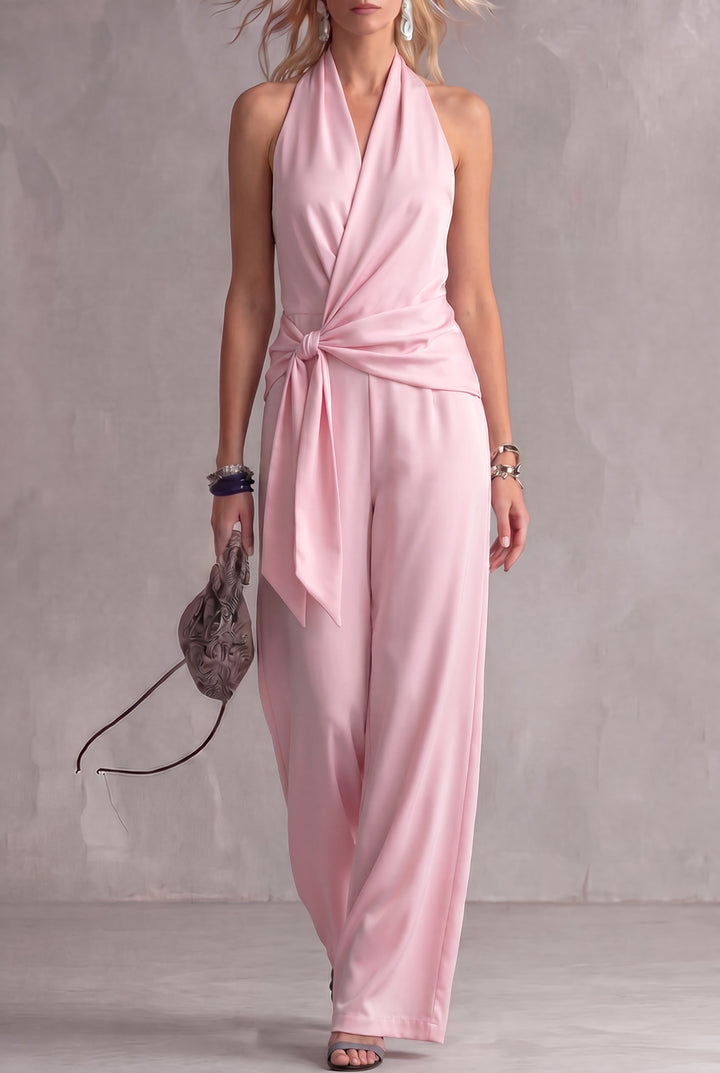 Celestia™ | Luxe Draped Wide-Leg Jumpsuit