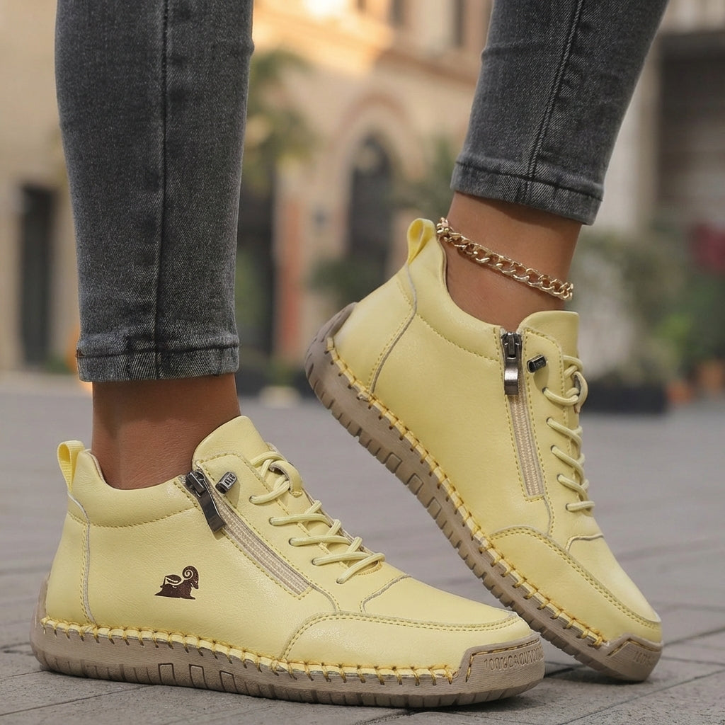 Flora | Comfortable Orthopedic Zip Shoes